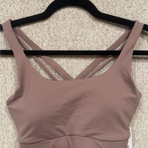 Lululemon Energy Longline Evolve Bra in Ash Rose, size M, NWT!